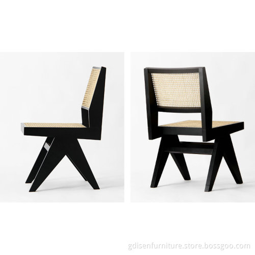 Rattan Dining Chair Renato, Jeanneret Style